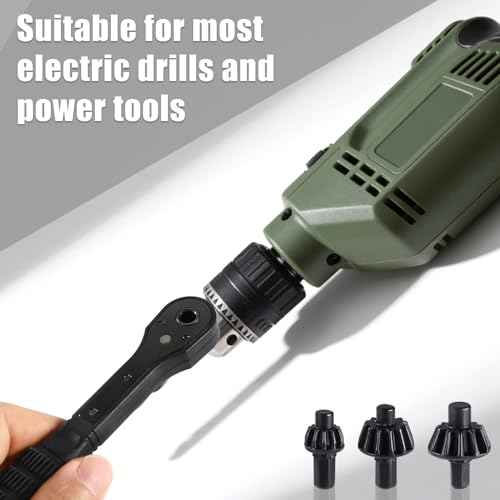 Drill Chuck Ratchet Key Wrench Spanner, Premium 2 in 1 Universal Double Head Chuck Ratchet Spanner Practical Clamping Press Tool Suitable for Electric Drills Power Tools Replacement