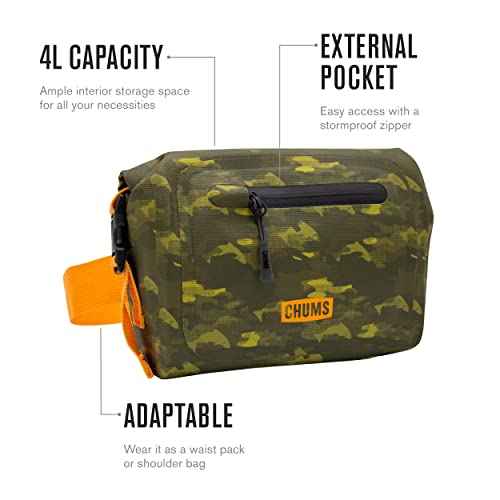 Chums Unisex Chums Downstream 4l Rolltop Dry Bag Shoulder Bag Waist Pack, Gray/Blue, One-Size