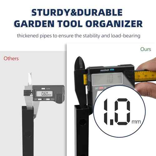 Garden Tool Organizer and Storage, Yard Tool Organizer for Garage Up to 41 Tools, 3-tire Yard Tool Holder Holding Long Handled Tools for Shed Garden Outdoor
