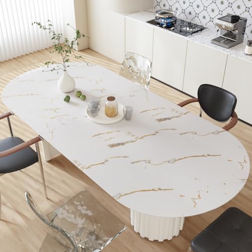 CRE8TIVE White Grey Gold Marble Contact Paper for Countertops Peel and Stick Waterproof Kitchen Wallpaper 12"x80" Marble Wallpaper Removable Adhesive Countertop Contact Paper for Bathroom Cabinets