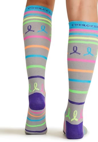 Cherokee Women's 10-15mmHg Compression Socks – Fun Print Knee Highs with Light Support, Soft Feel - PRINTSUPPORT