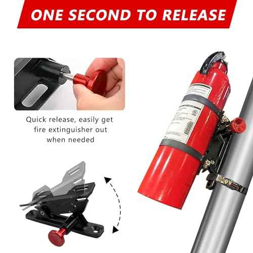 Quick Release Fire Extinguisher Mount - Aluminum Adjustable UTV Roll Bar Fire Extinguisher Holder Mounting Bracket for Jeep Wrangler TJ JK JL JKU Polaris RZR Ranger Can-Am X3 Universal