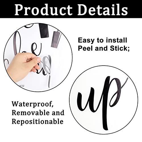 SUPERDANT PVC Wall Stickers Wake Up Make Up Eyelash Cosmetics Pattern Vinyl Lettering Wall Art Decals for Bedroom Powder Room Bathroom Decor 23"x14"