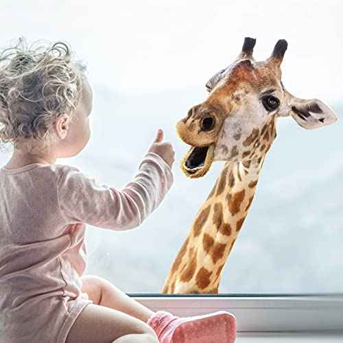 Giraffe Wall Decal Peel and Stick Funny Giraffe Face Stickers Gift for Friends Kids Room Wall Window Decor Fridge Closet Sticker