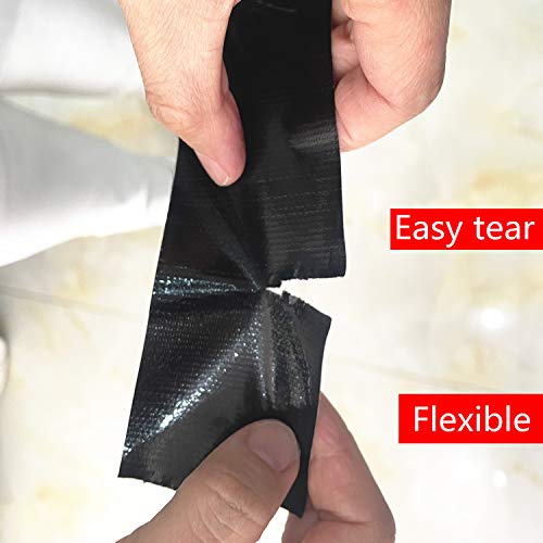COSIMIXO 1-Pack Black Heavy Duty Duct Tape,2in x 55yds, Strong, Flexible, No Residue, All-Weather and Tear by Hand - Bulk Value for Repairs, Industrial, Professional Use