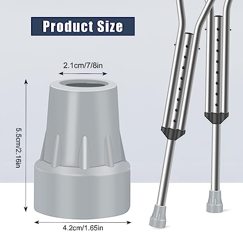 6 Pack Crutch Tips, AHIER 7/8 inch Heavy Duty Non Slip Rubber Cane Tips, Replacement Crutch Feet Cap