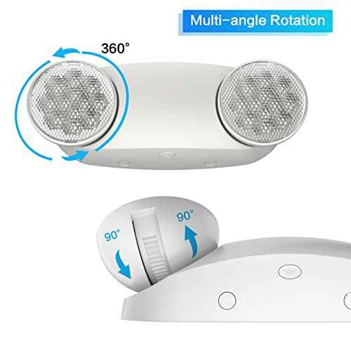 1 Pack Led Emergency Lights for Business, LED Emergency Exit Lights with Battery Backup, 2 Bug Eye Heads Adjustable Commercial Emergency Lighting Fixtures, UL 924 Certified.