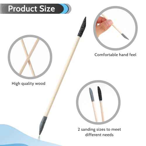 30 PCS Sanding Sticks, Double Matchsticks Sanding Sticks for Tight Spaces Wood, 150/280 Grit Fine Detailing Polishing Sticks Sanding Twigs for Plastic Models Wood Hobby Stuffers, 5.4 x 0.2 Inch