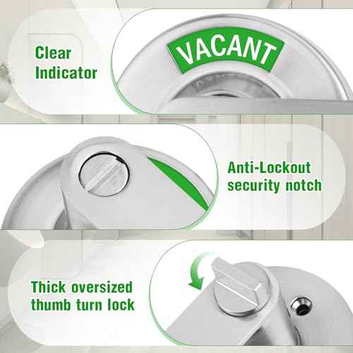 Indicator Privacy Lock and Door Lever,Vacant Occupied Bathroom Knob with Privacy in-Use or Vacant Indicator Lock,ANSI Grade2 Commercial Door Handle for Public Restrooms Toilet