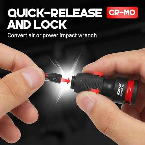 EZARC 21PCS Impact Socket Adapter Set, Includes CR-MO Universal Swivel Socket Set, CR-MO Impact Couplers, CR-V Reducers, CR-V Hex Extension Bits, Square Drive Sockets, 1/4", 3/8", 1/2" Drive