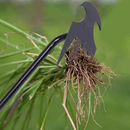 Garden Weed Pulling Tool Uprooting Weeding Tool, 4 Teeth Weed Puller Tool Manganese Steel Garden Weeder Tool for Vegetable Gardening Planting (Black, 2 Pack, 16 inches)