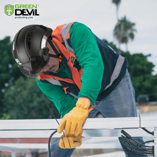 GREEN DEVIL Safety Hard Hat with Tinted & Clear Visor Vented Construction Helmet Cascos de Construccion ABS Work hardhats for Men
