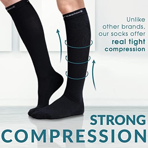 CompressionZ 20-30 mmHg Knee High Compression Socks Men & Women | Support Stockings for Travel, Nurses and Athletes