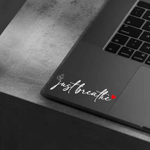 (3 Pcs) Just Breathe Mirror Sticker Inspirational Quote Vinyl Decal for Christian Believers Ideal for Car Rear View Mirror Window Laptop or Motorcycle 4 Inches