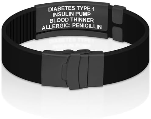 Divoti Custom Engraved Medical Alert ID Bracelet – Dual-Sided Laser Etching, Silicone Wristband, Stainless Steel Security Clasp – Adjustable & Trim-to-Fit – Emergency Medical Info Band for Men & Women