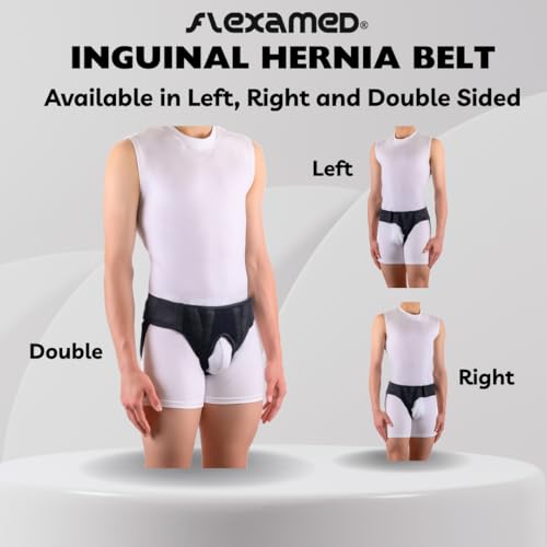 Right Side Inguinal Hernia Groin Belt Black (L 38-42)