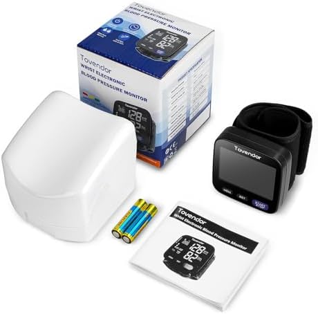 Wrist Blood Pressure Monitor, Tovendor Home Automatic Blood Pressure Cuff Wrist with Portable Carrying Case, 2 * 90 Reading Memory Dual Users Mode, 2 AAA Battery Included