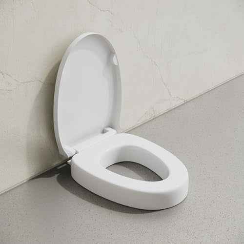 Swiss Madison Ryse 3 in. Raised Elongated Soft Close ADA Compliant Toilet Seat in Glossy White