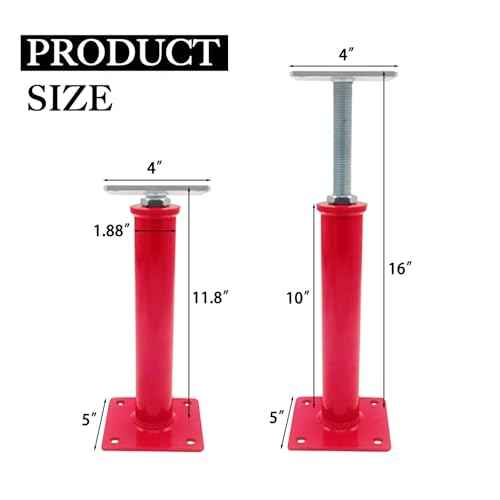 4 Pack House Floor Jack,Hand Jacks for Lifting and Leveling,11.8" - 16" Adjustable Height Range,Load Capacity Up to 11000 lb(Each),Telescoping Jack for Temporary Support