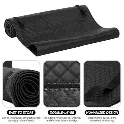 60''x28'' Foldable Car Repair Pad, Black Automotive Maintenance Mat, for Low Clearance, Special Roads, Long-Distance Trucks, Mechanics Pad, Automotive Repair Mat
