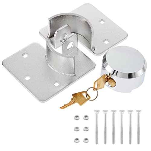 IRONWALLS Hidden Shackle Padlock with Key, 2.87¡±/73mm Steel Heavy Duty Door Lock Keyed Alike with Locking Hasp, 80mm Screws, Fits for Trailers, Trucks, Vehicles, Garage, Shipping Container