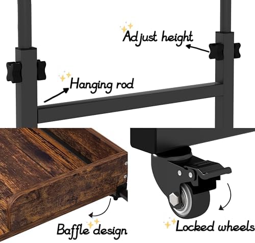 Overbed Table with 360° Wheels, Queen Size Mobile Bed Desk, Recliner Table Over Bed Table Adjustable Height and Length Overbed Table with Heavy Duty Metal Leg for Hospital and Home use