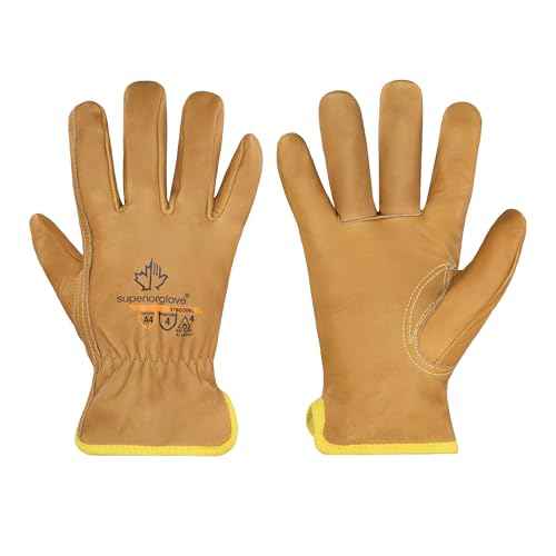 Superior Glove Endura Cut and Water Resistant Leather Work Gloves for Men & Women ? 378GOBKL Large (Pack of 1 Pair)