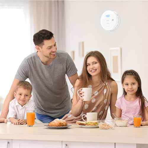Smoke and Carbon Monoxide Detector Battery Operated,2-in-1 Smoke Carbon Monoxide Detector,Digital Display,Smoke Alarm for Home,Kitchen
