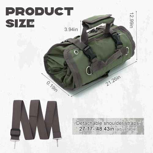 SUKUTU Tool Bag Heavy Duty Roll Up Tool Storage Organizer Portable Rollable Carrying Toolbag for Men Mechanic Electrician & Hobbyist