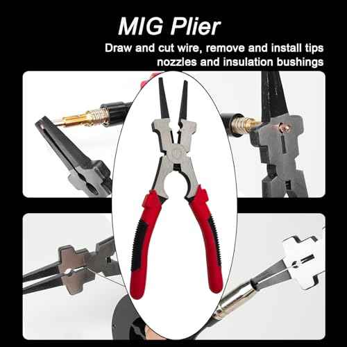 MIG Welding Tools,8sets,Chipping Hammer,Leather Welding Gloves 13.5",Soapstone Holder,50LB Welding Magnet,Welpers Pliers 8",MIG Nozzle Reamer,Wire Brush