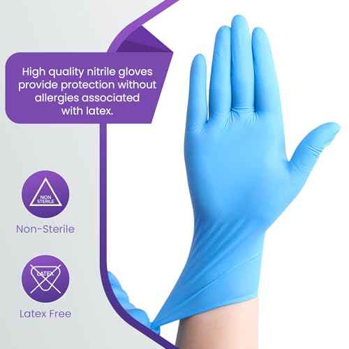 Heavy Duty Disposable Nitrile Gloves 6Mil-1200 Count,Latex Free,Powder Free for Cleaning Cooking Food Prep and Medical