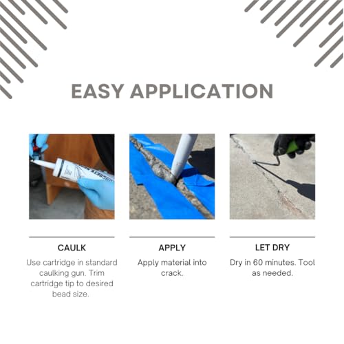 Akona Concrete Repair Tube - Liquid Crack Filler, Repair Cement, Cracks, Driveways, Patios, Ready-to-Use, Outdoor and Indoor (10 Ounce, 1)