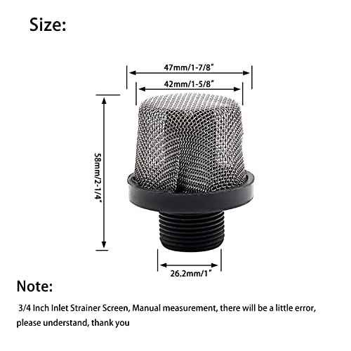 288716 Inlet Suction Strainer and 288749 Airless Spray Gun Filter Combination Fit for Airless Paint Spray Gun Black