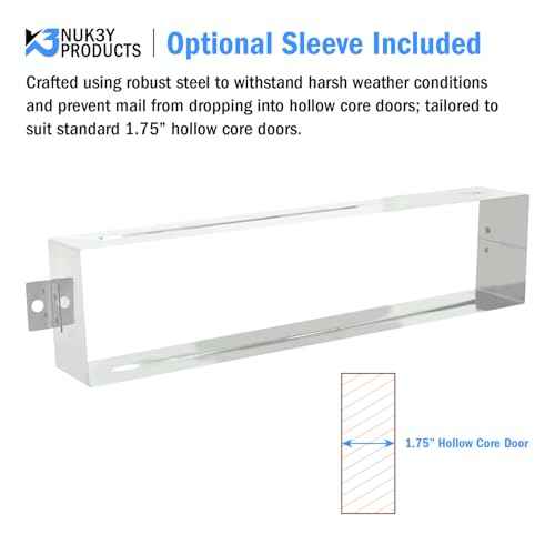 Nuk3y Solid Brass Mail Slot with Double Flap and Sleeve (Polished Brass, 13" x 3.625")