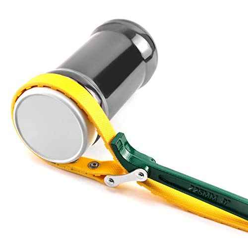 QWORK 9" Belt Strap Wrench, Multi-Purpose Adjustable Strap Oil Filter Strap Opener Wrench with 19 11/16" Capacity Adjustable Strap