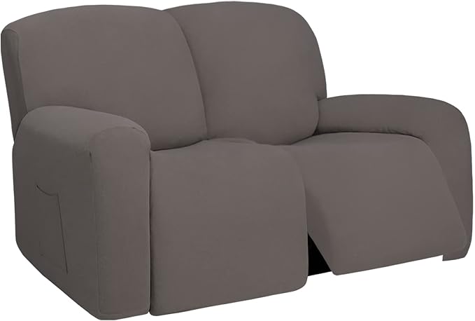 PureFit Super Stretch Loveseat Recliner Sofa Couch Cover with Pocket – 2 Seats Non Slip Soft Sofa Slipcover, Washable Reclining Furniture Protector for Pets (Recliner Loveseat, Taupe)