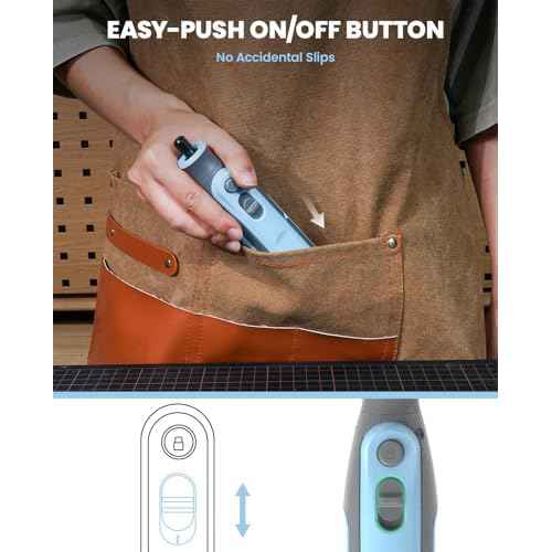 Cordless Rotary Tool 4V Pro, 5-Speed Rotary Tool Kit for Artists & DIYers - LED Display - Beginner Friendly - 18 Upgraded Accessories (Blue)