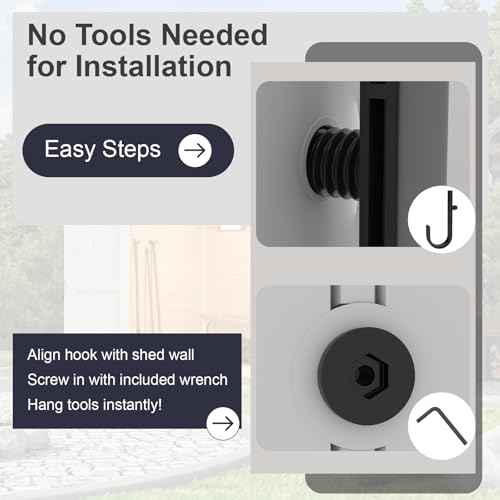 23 Piece Shed Storage Hooks Kit, Heavy Duty J/U/V Shape Tool Hangers with Screws, Compatible with Suncast, Craftsman Shed Shelves & Accessories