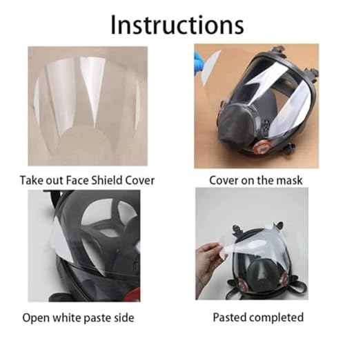 Replacement Parts Lens Assemblies for 6000 Series Full Facepiece Respirators and 10-Pack Peel-Off Lens Caps for 6800 Series for 3M 6885, 6000, 6700, 6800, 6900 Face Shield Cover