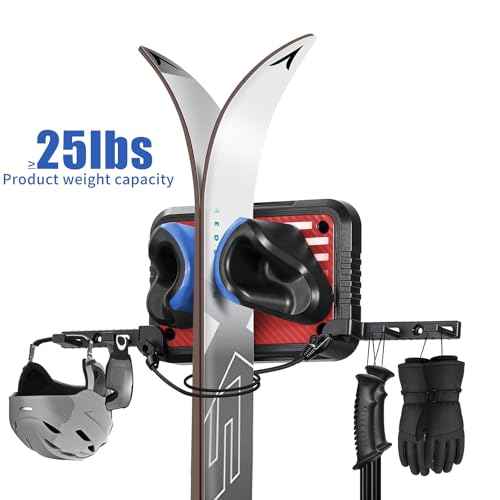 Skateboard Wall Rack for Garage Fits Any Ski/Board Storage Rack Skid-Resistant Skateboard Holder Space-Saving Winter Gear Organizer 2Pack