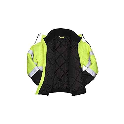 Pyramex Safety RJ3210XL RJ32 Series Jackets Hi-Vis Lime Bomber Jacket with Quilted Lining- Size Extra Large
