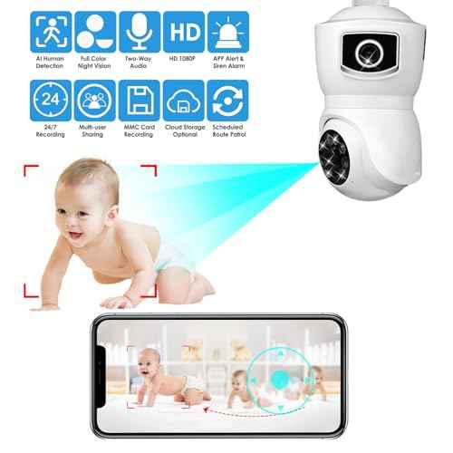 Light Bulb Security Cameras Wireless, 2.4GHz WiFi Light Socket Cam, E27 360¡Æ Light Socket Camera for Home Security, Night Vision, 2-Way Talk, Siren Alarm, Motion Detection