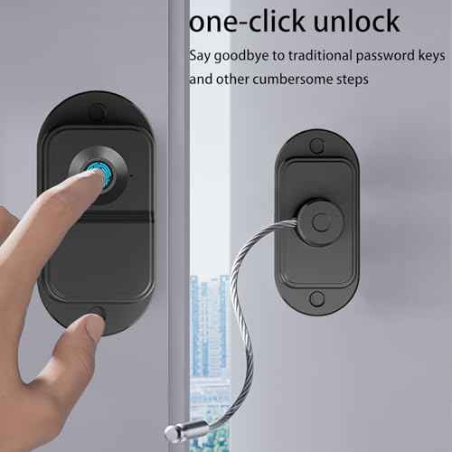 Fingerprint Fridge Lock, Refrigerator Lock with Fingerprint, for Fridge, Cabinet Locks, Drawers, Dishwasher, Toilet and Cabinet Locks Baby Proofing, 3M Adhesive No Drilling (Black)