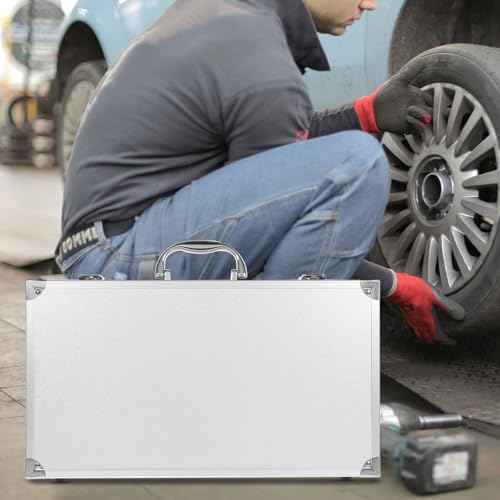 Operitacx Aluminum Alloy Toolbox 14X8X3In Lockable Tool Case with Foam Interior for Medical Supplies Electronics and Valuables Storage Organizer