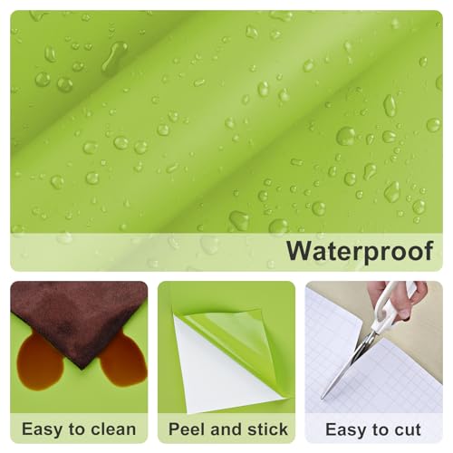 Chartreuse Wallpaper Peel and Stick Skin-Friendly Yellow Green Contact Paper Thick Self Adhesive Wall Paper for Bedroom Bathroom Living Room Cabinet Liner Countertops Dollhouse Nursery Kids