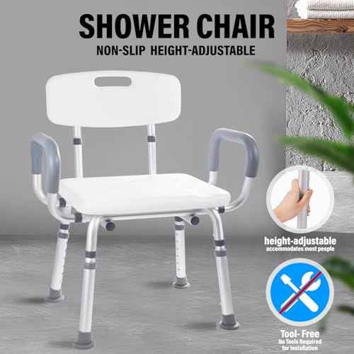 Swivel Shower Chair for Seniors, 400 lbs Heavy Duty, Blue, Aluminum, Bath & Shower Safety Seating