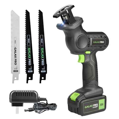 GALAX PRO 20V Cordless Reciprocating Saw, 0-3000RPM Variable Speed Power Reciprocating with 4.0Ah Battery, 2pcs Wood Blades & 1pcs Metal Blade