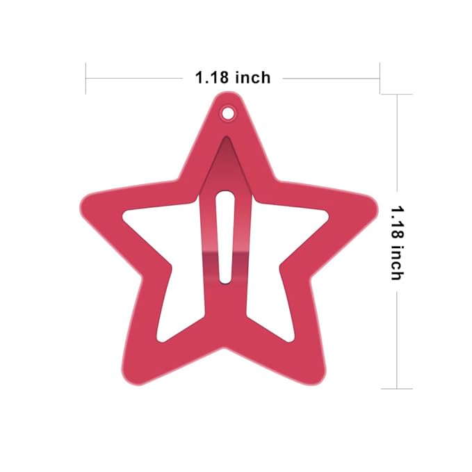 KUBOM 100 Pcs Star Hair Clips Non-slip Toddlers Colorful Cute Mixed Color Metal Hair Barrettes Hair Accessories for Women Girls