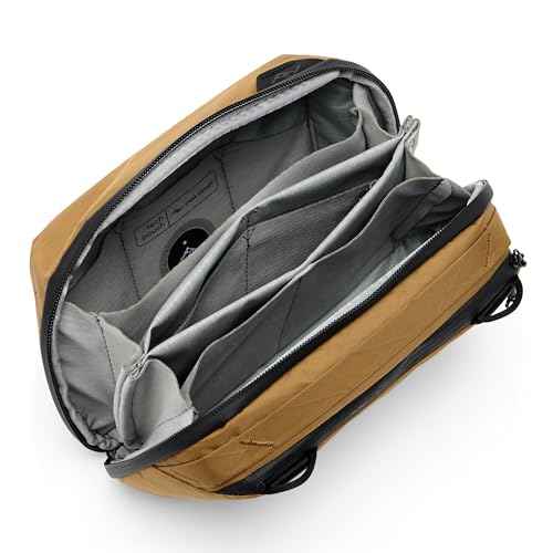 Peak Design Tech Pouch, Coyote, Electronics Organizer for Travel or Everyday Carry, Origami-Style Storage, Cable Pass-Through, Weatherproof, Gear Carry Bag for Men and Women