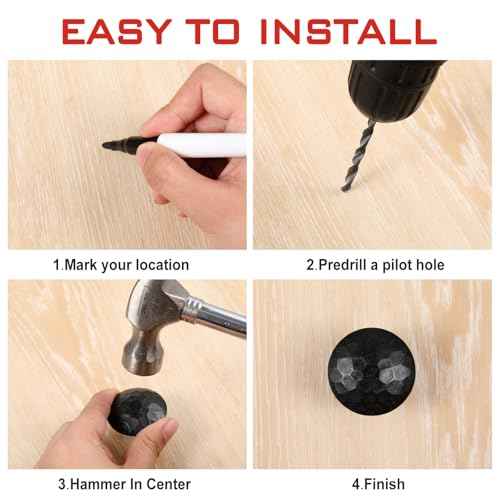 50 Pcs Large Iron Clavos Decorative Nails Iron Antique Clavos Fasteners Ornamental Rustic Accent for Wood Doors, Shutters, Faux Wood Beams, Gates and Furniture (1.5 Inch,Black)